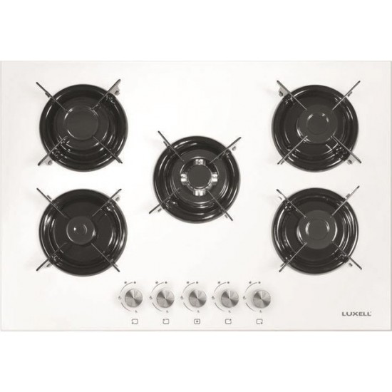 Luxell Lx-50-Oahdf 70 Cm Beyaz 4+1 G. Woklu D.Gazlı Cam Ankastre Ocak