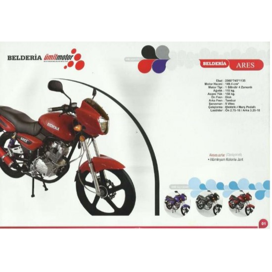 Belderia Motosiklet Ares 150 Siyah